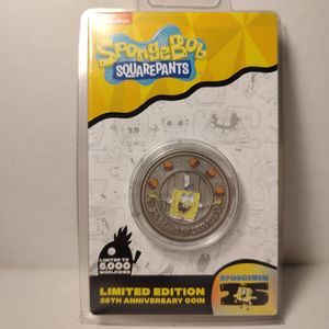 Spongebob Squarepants 25th Anniversary Coin Official Full Colored Badge Figure